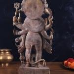 Vintage Panch Mukhi Hanuman Statue | 17.5" x 8.5" x 4.5" (44.5 x 21.6 x 11.4 cm) | 12 kg Antique Sacred Art | Majestic Five-Face Murti